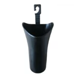 Porte-parapluie en PVC noir design pour voiture, pratique avec crochet pour siège. Accessoire auto léger et fonctionnel.