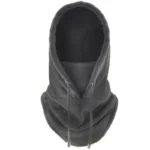Capuche de pluie avec cache-cou intégré, protection froide et pluie, design pratique et confortable, idéale pour l'hiver.