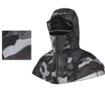 Capuche de pluie camouflage isotherme anti-UV, parfaite pour une protection efficace contre les intempéries et le soleil.