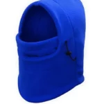 Capuche de pluie polaire élastique avec ouverture pour le visage, idéale pour protéger contre le froid et les intempéries.