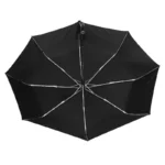 Parapluie automatique noir avec motifs de têtes de chiens, robuste et élégant, parfait pour une protection fiable contre la pluie.