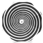 Parapluie manuel noir et blanc spirale octogone, design moderne et artistique, parfait pour un style unique sous la pluie.