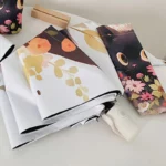 Parapluie automatique beige avec tête de chat noir, design élégant et pratique, parfait pour les amateurs de chats.