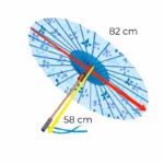 Parapluie chinois rouge déco en papier huilé, motif floral élégant, diamètre 82 cm, 58 cm de long, parfait pour la pluie et la déco.