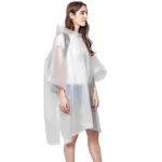 Poncho de pluie homme transparent avec capuche, taille unique, pratique et élégant pour une protection efficace contre la pluie.