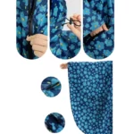 Poncho femme à fermeture éclair, design floral coloré, imperméable, pratique et élégant pour une protection optimale contre la pluie.