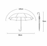 Parapluie transparent pour chien ou chat avec dimensions : diamètre 105 cm, largeur 90 cm, tige de 78 cm - élégant et pratique.