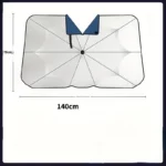 Pare-soleil parapluie pare-brise voiture anti UV, 79x140 cm, design élégant, protection optimale contre le soleil et UV.