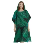 Poncho de bain adulte séchage rapide, motif tropical, pratique et élégant pour la plage ou après la baignade.
