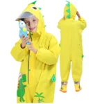 Poncho enfant imperméable 3D motif dinosaure, combinaison de pluie ludique et amusante, parfait pour jouer sous la pluie.