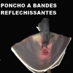 Poncho pluie transparent avec bandes réfléchissantes, idéal pour vélo et scooter, offrant protection et visibilité par temps humide.