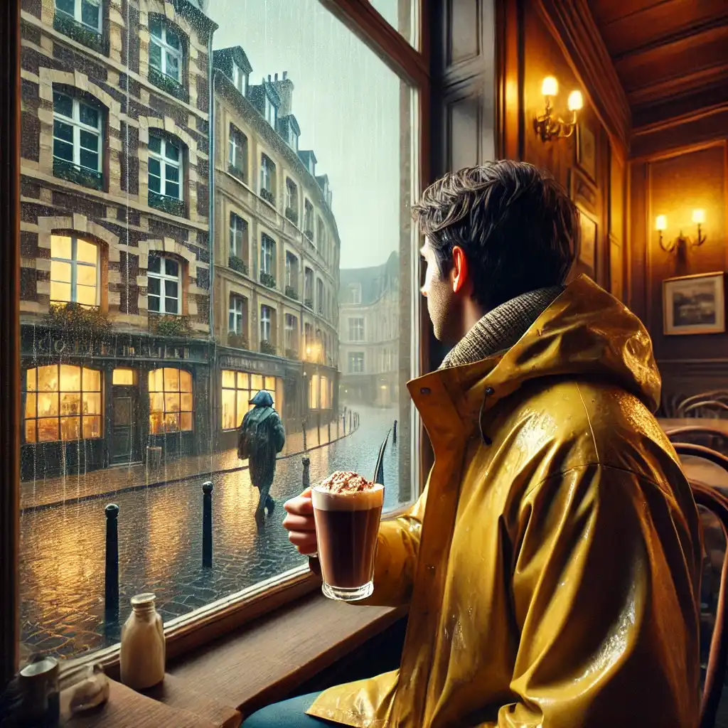 Boire un chocolat chaud à Lille, quand il pleut !