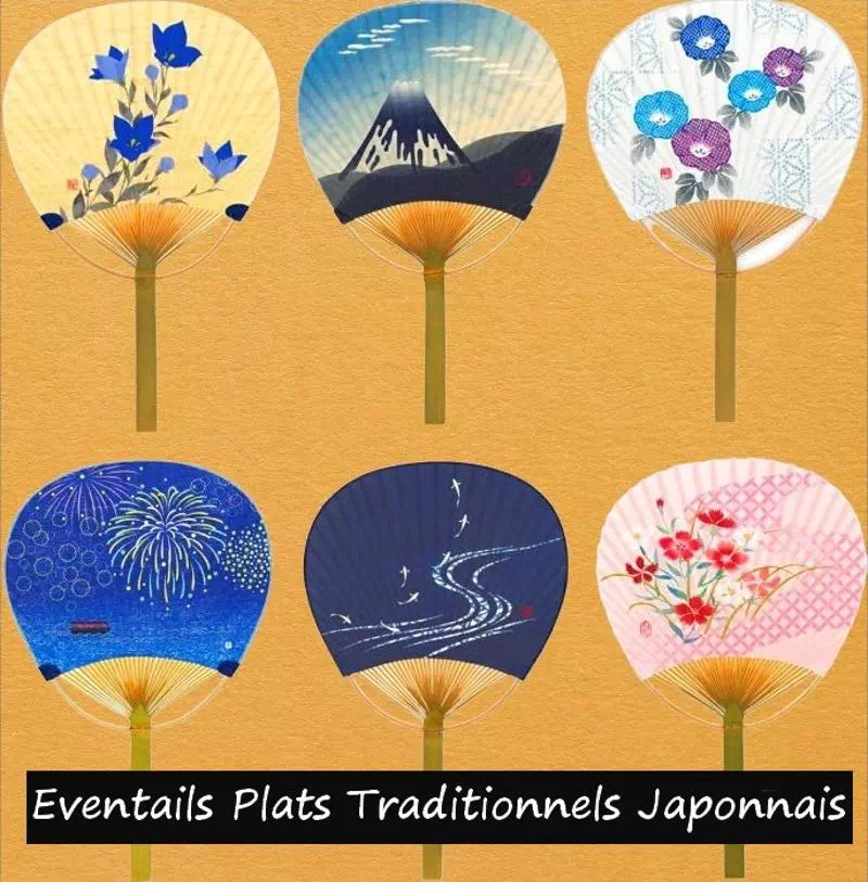 Eventails japonais plats de qualité.