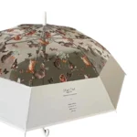 Parapluie canne transparent chat, motifs animaux colorés et inscription Real Star, design unique et large bord élégant.