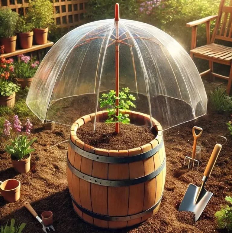 Comment transformer un vieux parapluie cloche transparent cassé en mini serre pour le jardin ?