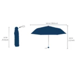 Parapluie manuel chat blanc bleu anti-UV, pliable, protection pluie, compact 24cm, 98cm diamètre ouvert, élégant et pratique.