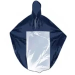 Poncho de pluie bleu pour chariot motorisé, imperméable, avec capuche et poche transparente pratique, idéal par temps humide.