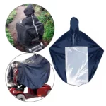 Poncho de pluie bleu pour chariot motorisé, imperméable pratique pour usage extérieur, protection optimale contre la pluie.
