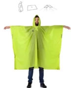 Poncho pluie homme vert fluo, imperméable, protection efficace contre la pluie, idéal pour rester au sec même sous forte averse.