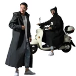 Poncho scooter homme femme avec fermeture éclair, design pratique étanche, idéal pour rester au sec par temps de pluie.