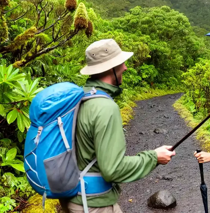 Vacances sous la pluie à la Réunion avec un parapluie !