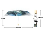 Parapluie robuste avec design coloré, large de 100 cm, compact une fois plié, parfait pour une protection efficace contre la pluie.
