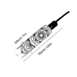 Parapluie mandala noir et blanc, 30x18 cm, design élégant et stylisé, idéal pour un style raffiné sous la pluie.