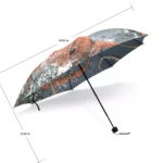 Beau parapluie gros et marron de 96 cm, toutes les dimensions.