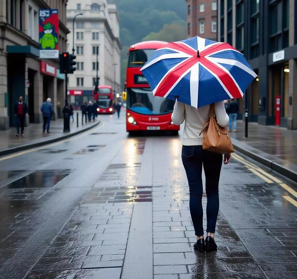 Visiter Londres sous la pluie, sous un beau parapluie anglais.