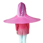 Très jolie parapluie chapeau anti-pluie rose pour femme