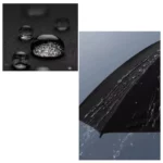 Très beau parapluie automatique noir de 107 cm ouvert, imperméable.