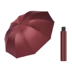 Joli grand parapluie inverse rouge de 130 cm de diamètre anti-UV très imperméable.