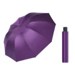 Joli grand parapluie inverse violet de 130 cm de diamètre anti-UV très imperméable.
