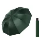 Grand parapluie inverse vert de 130 cm de diamètre anti-UV très imperméable.