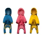 Anoracks jaune, bleu et rose pour petit chien imperméables