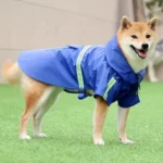Superbe imperméable bleu pour chien à bandes réfléchissantes