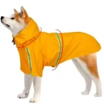 Magnifique imperméable jaune pour chien à bandes réfléchissantes