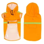 Magnifique imperméable chien orange à bandes réfléchissante
