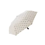 Parapluie automatique blanc, motif à pois, belle qualité.