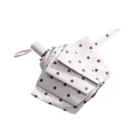 Parapluie automatique blanc, motif à pois, très cool.