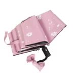 Très joli parapluie automatique rose à fleur pour femme.