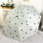 Très joli parapluie automatique blanc à fleur pour femme.