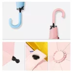 Joli parapluie rose manuel avec motif doube-coeur, tous les détails ...