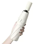 Très beau parapluie automatique blanc de 95 cm pour homme et femme.