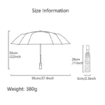Très beau parapluie automatique blanc de 95 cm caractéristique technique.