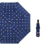 Magnifique parapluies automatique bleu marine au motif de tête d'ourson.