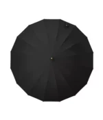 Magnifique parapluie canne de golf de couleur noire, vu de dessus.