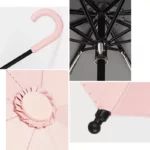 Joli parapluie canne, thème : notes de musiques, solide et magnifique, couleur rose