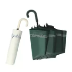 Joli parapluie canne, thème : notes de musiques, solide et magnifique, blanc et vert.