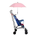Très beau parapluie poussette rose anti-UV articulé de qualité.